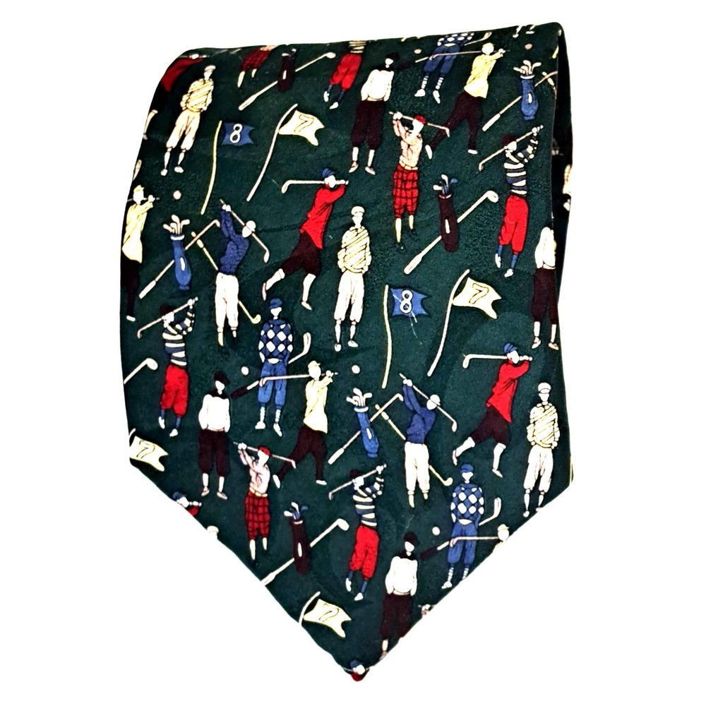 Carlo Battini 100% Italian Silk Tie Handmade Golf Golfing Father's‎ Day Dad Gift